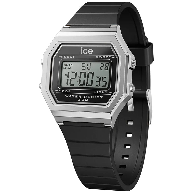 ICE Watch Digital Retro Black Silver