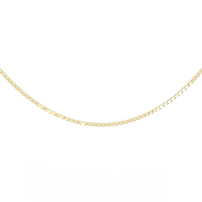 18kt Gold Box Chain 46cms (18") Long - 0.6mm Thick